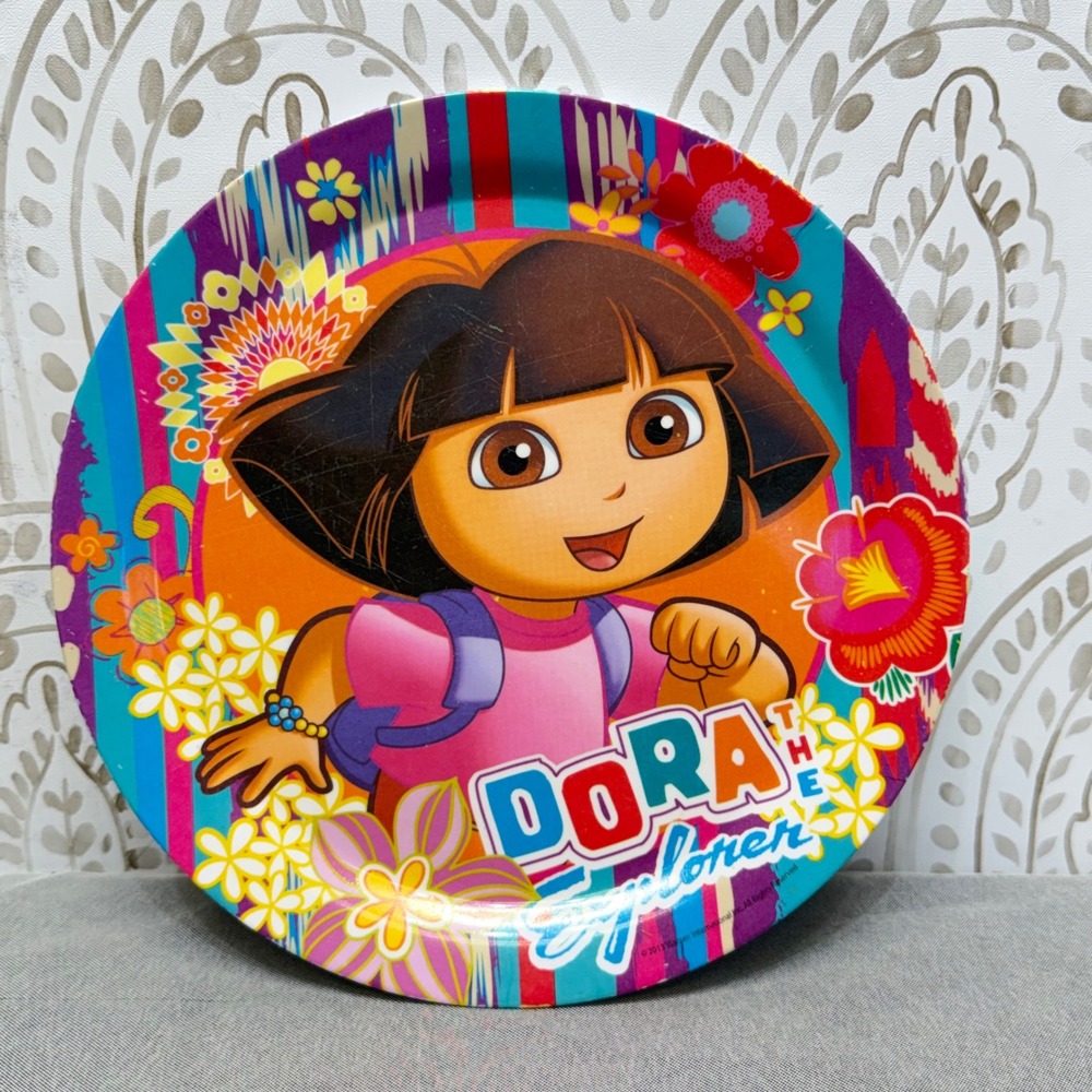 Zak‎ Dora the Explorer Plate Kids 8in Multi-Color Melamine Floral Vintage